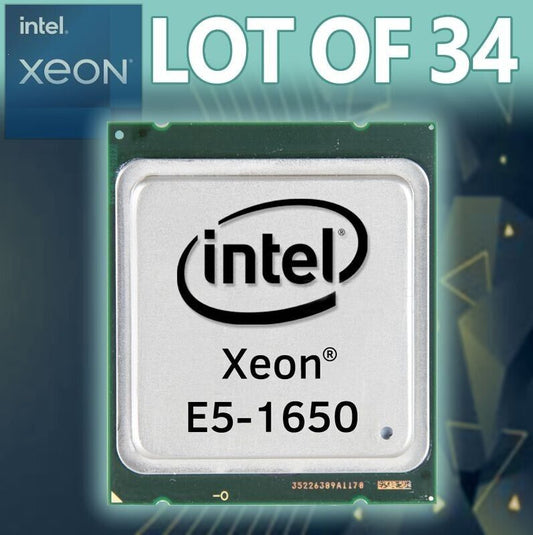 LOT of 34 Intel Xeon E5-1650 v3 SR20J 3.5GHz 15MB 6-Core LGA2011-3 CPU Processor