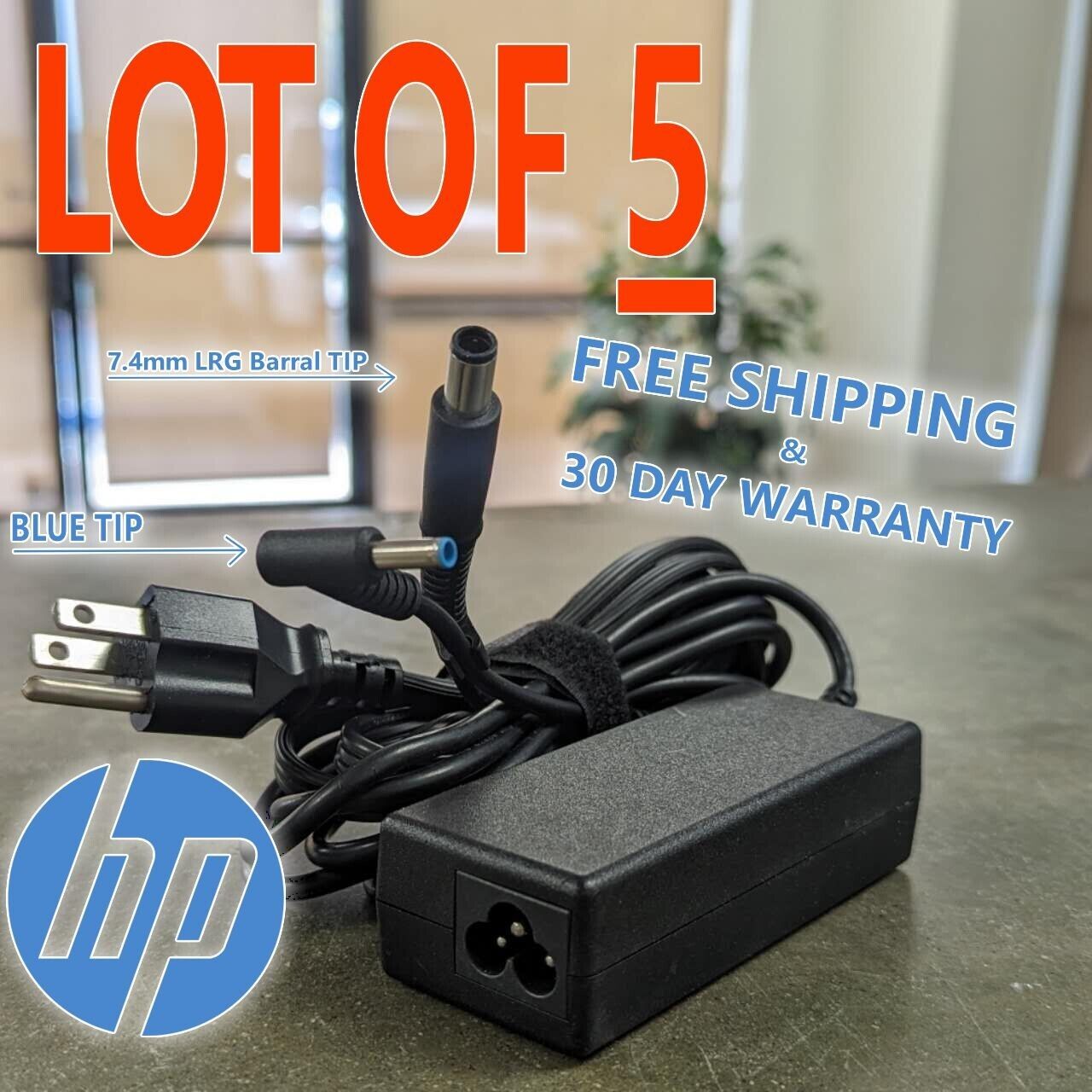 LOT 5 HP 65w 45w Charger Stream Elitebook Envy Pavilion Elitedesk 2000 Probook