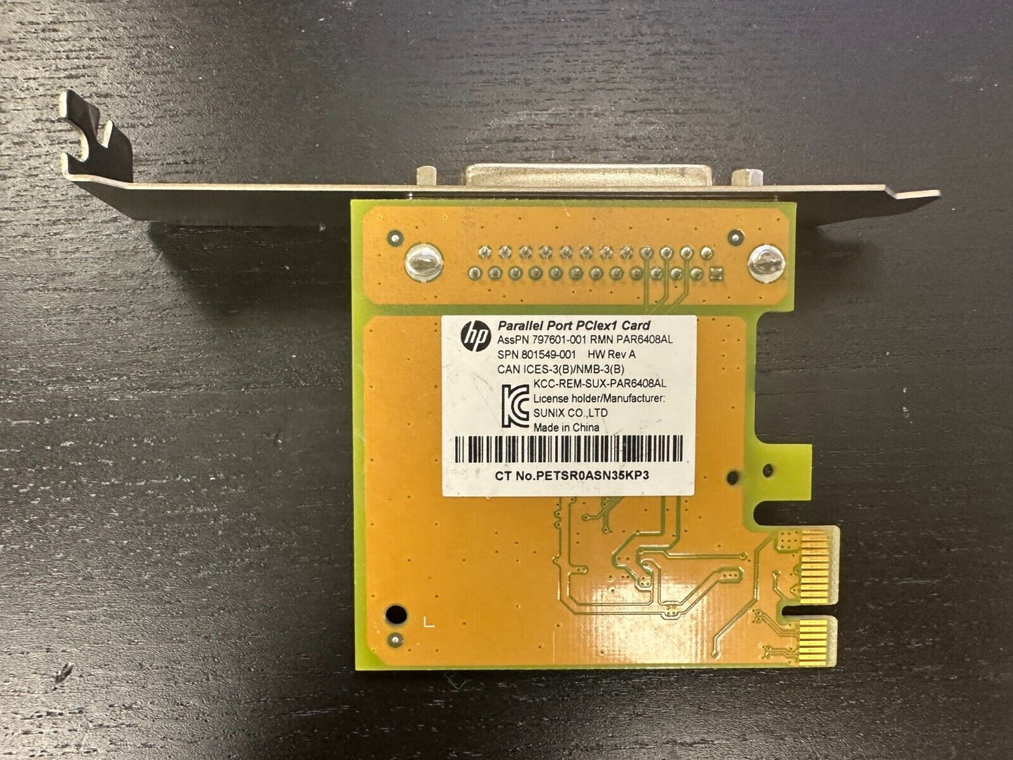Port Card 801549-001 LONG /00HV201 HP Parallel PCIe X1 797601-001