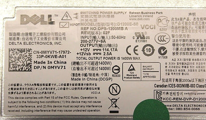 Dell MYV71 4V04J KJYY0 D1200E-S0 1400W PSU PowerEdge C5125 C6199 C6220