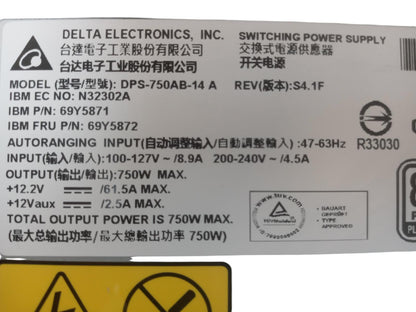 LOT 2 IBM 69Y5872 750W X3650 M4 Power Supply 69Y5871 Delta Electronics DPS-750AB