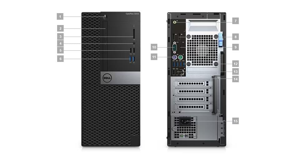 Dell OptiPlex 5055 MT AMD RYZEN 5 Pro 16GB DDR4 512GB SSD Windows 10 Pro WIFI