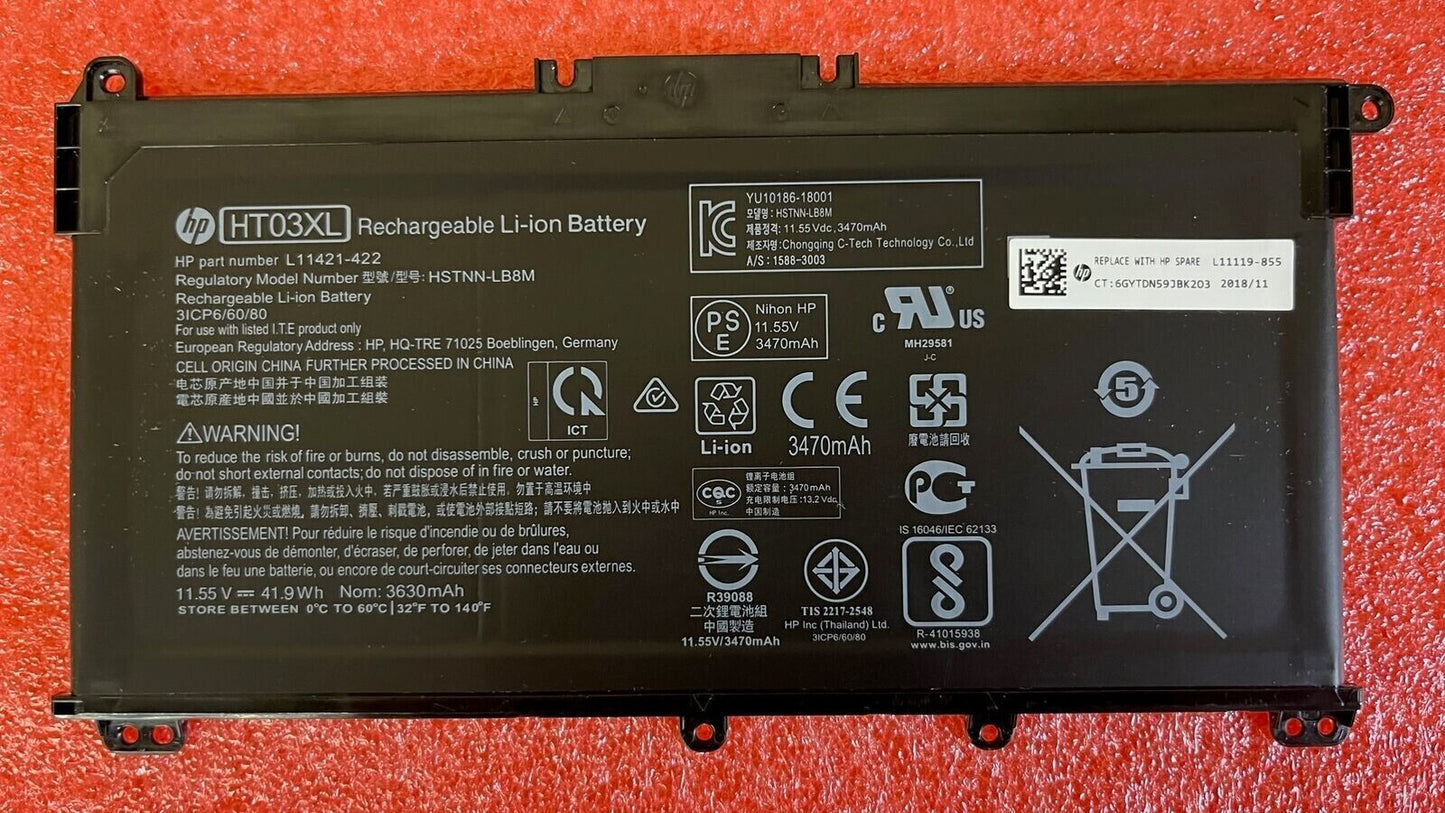L11119-855 GENUINE HP Pavilion Battery Pack 3C 41W 3.6A HT03XL 15-CS 15-DA