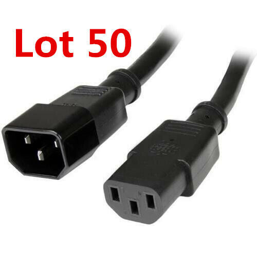 Lot 50 Dell Volex V1625 10ft Jumper Extension Power Cord cable 10A 250V 0GGYF