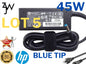 LOT 5 Genuine HP laptop AC Adapter charger 19.5V 45W blue tip 741727-001