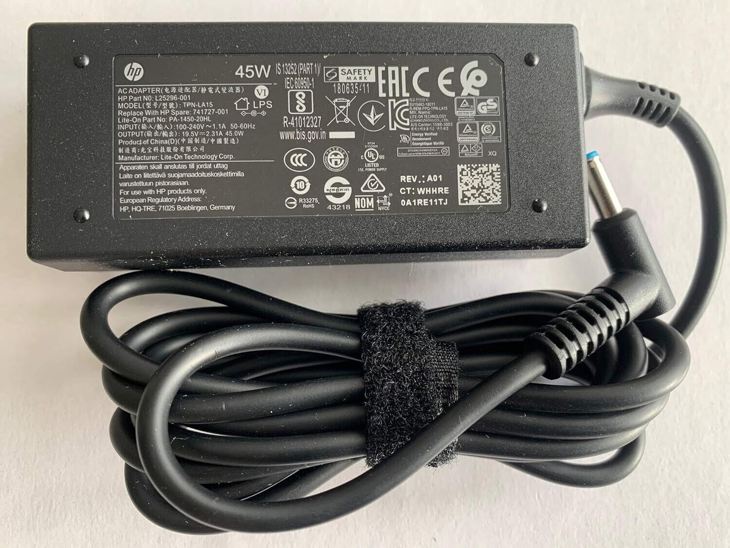 LOT 5 Genuine HP laptop AC Adapter charger 19.5V 45W blue tip 741727-001