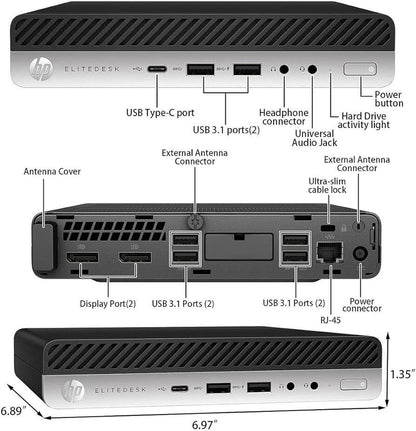 HP 800 G4 Mini Micro PC i7-8700T & up to 32GB RAM & 2*2TB SSD & WiFi & Win11