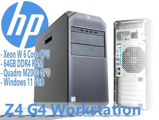 HP Z4 G4 Workstation Xeon W-2135 64GB RAM 960GB SSD Quadro M2000 WIFI WINDOWS 11