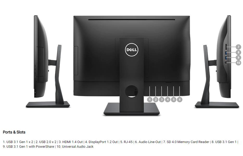 Dell Optiplex 5250 All-In-One 22' PC i5-7600 16GB 960GB SSD Win10 WIFI DVD