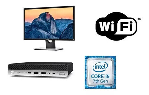 HP mini Computer PC i5 up to 32GB RAM 2TB SSD 24" monitor Windows 11 or 10 WiFi