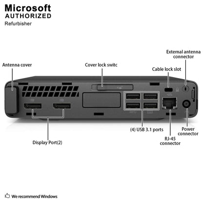 HP mini Computer PC i5 up to 32GB RAM 2TB SSD 24" monitor Windows 11 or 10 WiFi