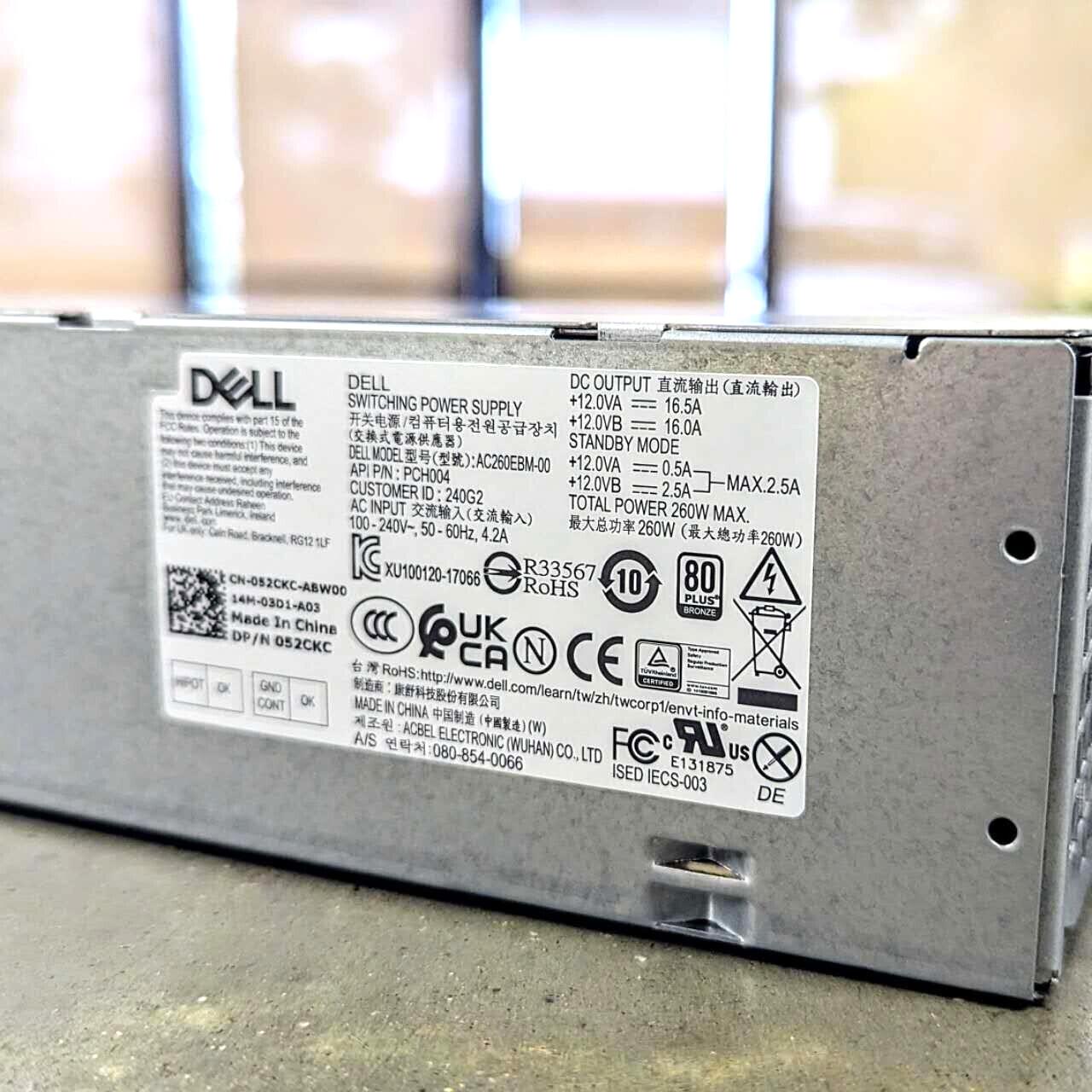 Dell 52CKC 260W Desktop Power Supply OptiPlex 5050 7050 5060 7060 3070 5070 7070