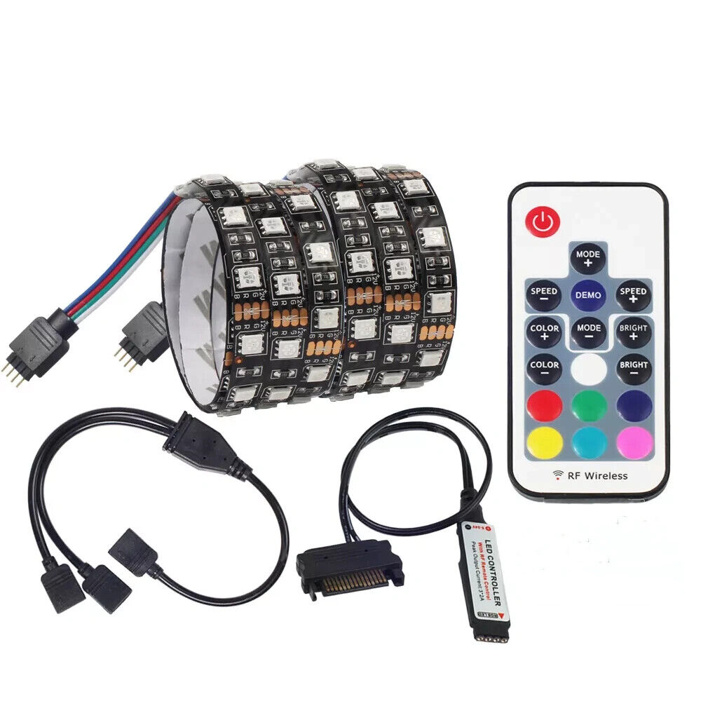 SATA RGB LED Strip Light for pc case Remote Control Computer Case Adhesive tape