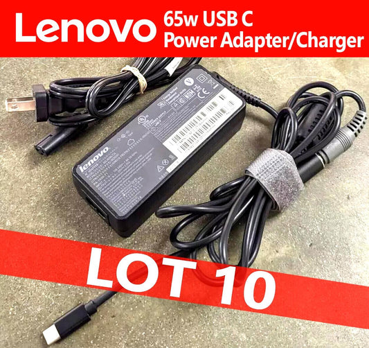 LOT 10 Lenovo 45W 65W USB Type-C Laptop Charger Power Adapter ADLX65YLC3A
