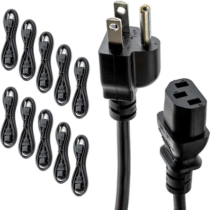 LOT of 50 Dell 10ft Computer PC Desktop Monitor Power Cable / IEC Cable