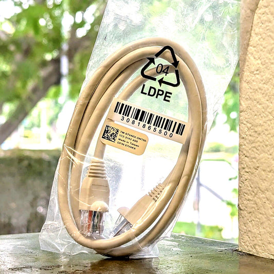 LOT of 16 CAT5 Ethernet Patch Cable RJ-45 Internet Cord White 2 Ft DP/N 7V4KX