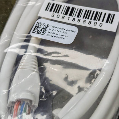 LOT of 16 CAT5 Ethernet Patch Cable RJ-45 Internet Cord White 2 Ft DP/N 7V4KX