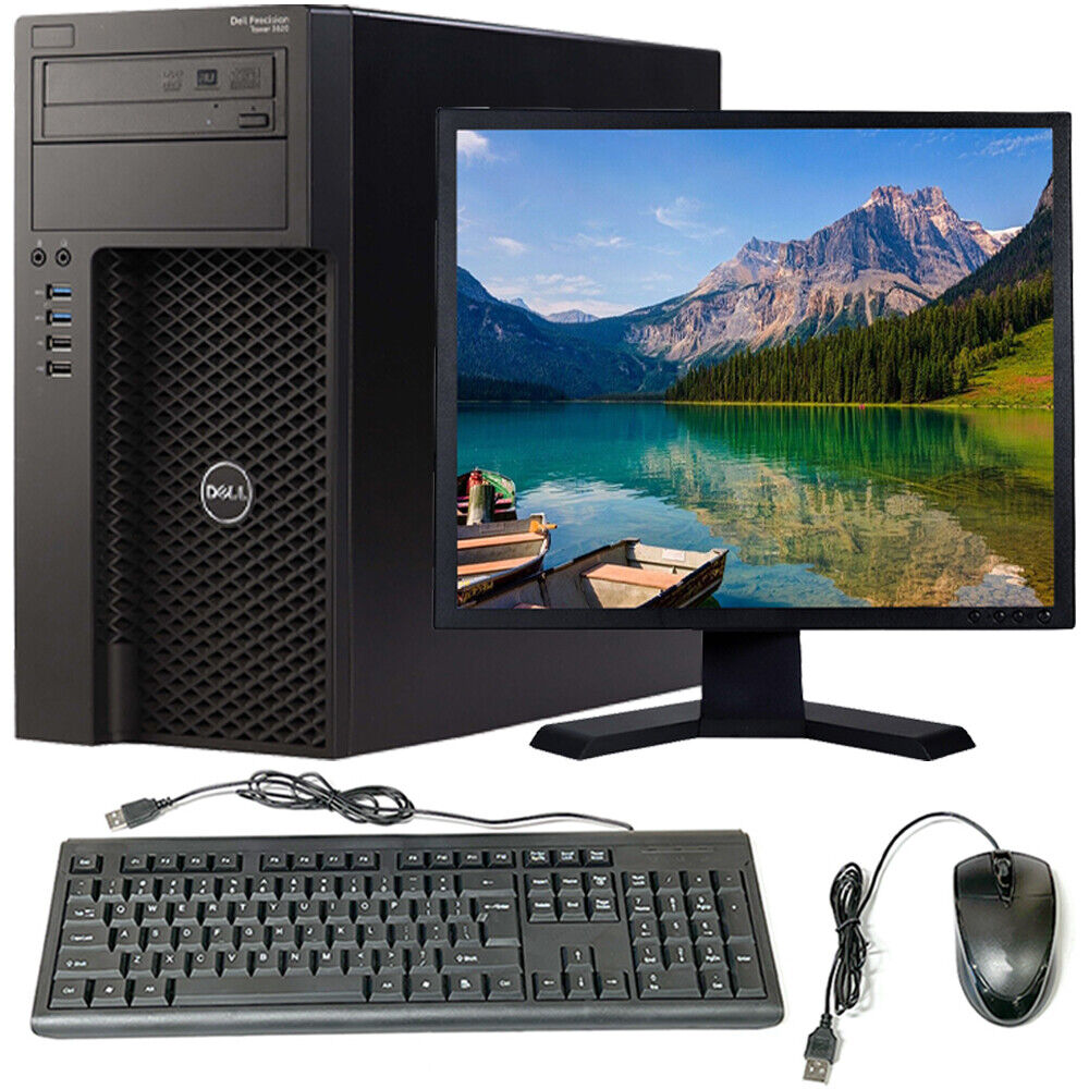 Dell i7 Desktop Computer Up To 16GB RAM 1TB SSD/HDD Dual 22in LCD Windows 10 Pro