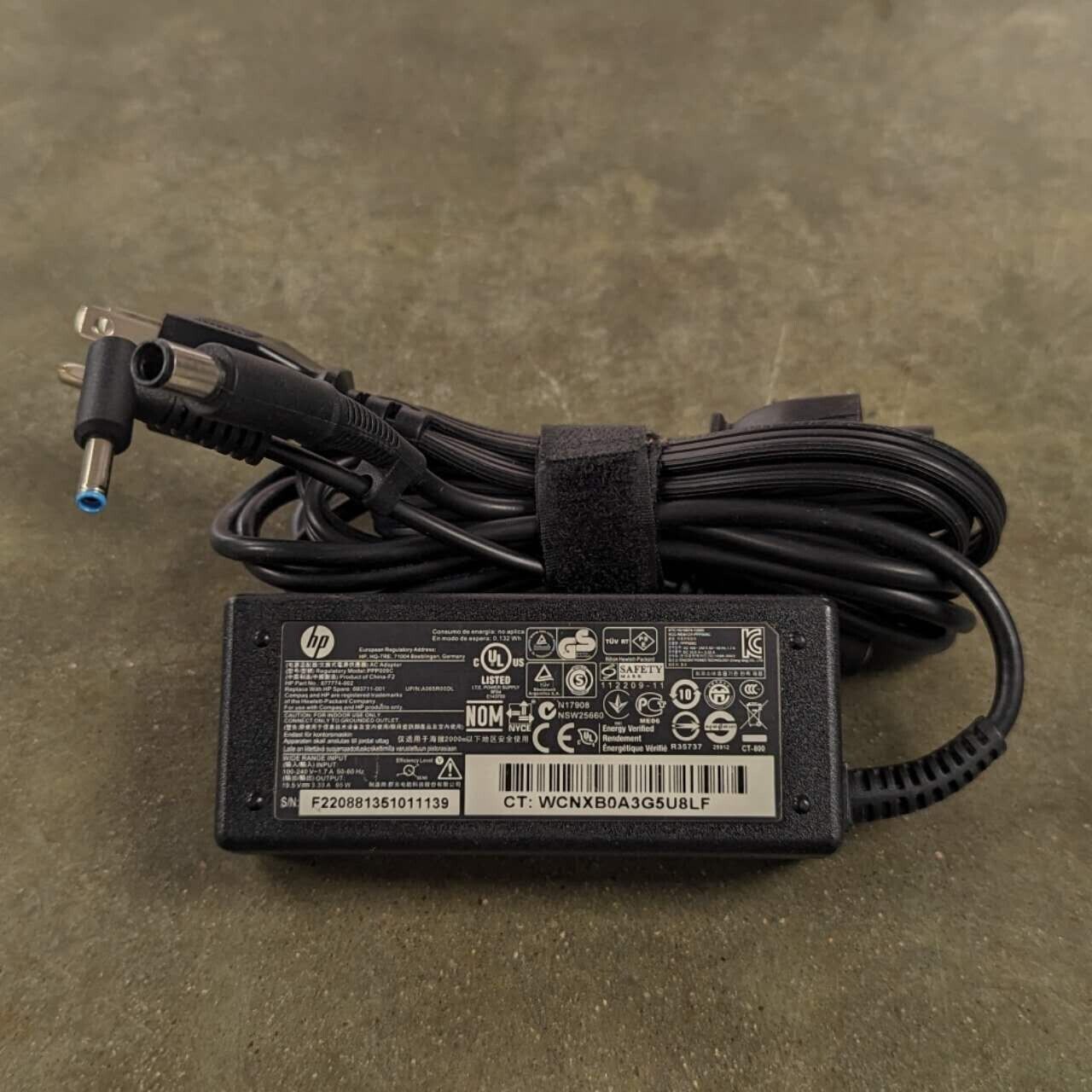 OEM HP 65W AC Adapter Charger Blue Tip Adapter Plug 7.4x5.0mm+4.5x3.0mm