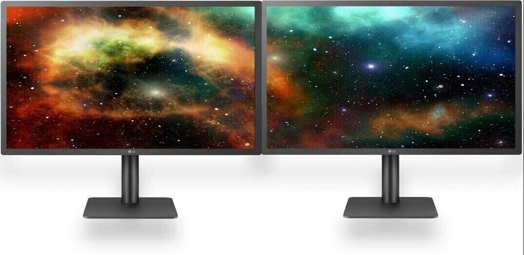 A Matching DUAL LARGE MAJOR BRAND 23" Widescreen LCD Monitors w/Cables Gaming