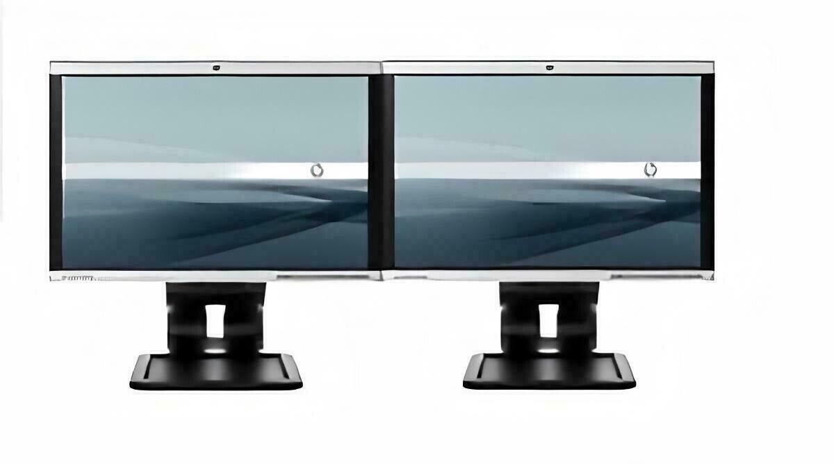 A Matching DUAL LARGE MAJOR BRAND 23" Widescreen LCD Monitors w/Cables Gaming