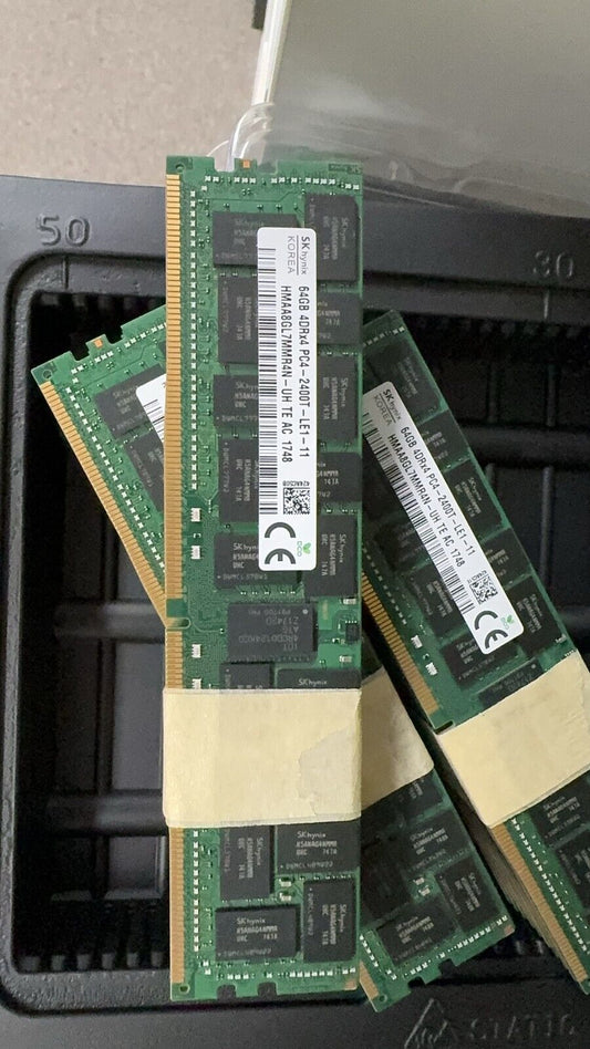 Lot 72 SKHynix 32GB PC4-2133p-LD0-10 RAM + lot 32 SKHynix 64GB 2400T-LE1-11