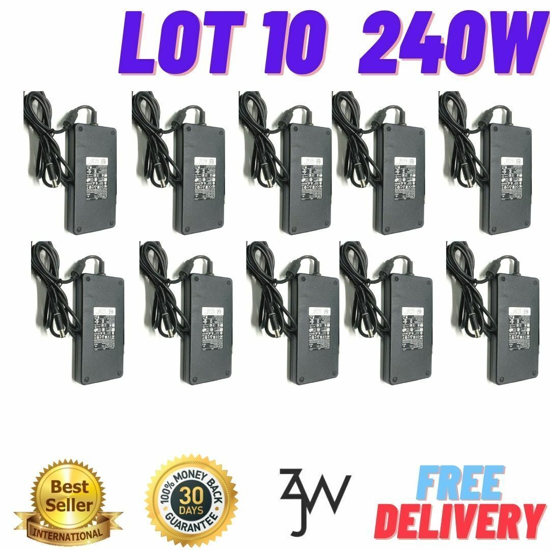 LOT OF 10 DELL 240W AC Adapter LA240PM160 GA240PE1-00 00MFK9 0FWCRC 19.5V 12.3A