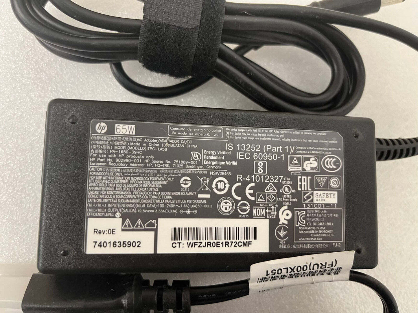 LOT 5 HP 65W 693711-001 Laptop Charger AC Adapter HP EliteBook Folio 1040 G1