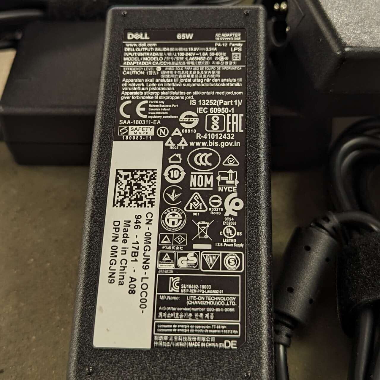 Original Dell 65W 4.5mm tip AC Adapter For Inspiron 13 14 15 0MGJN9 PA-1650-02D4