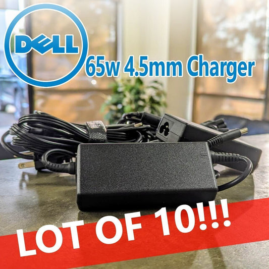 LOT 10 Dell 65W 4.5mm tip AC Adapter For Inspiron 13 14 15 0MGJN9 PA-1650-02D4