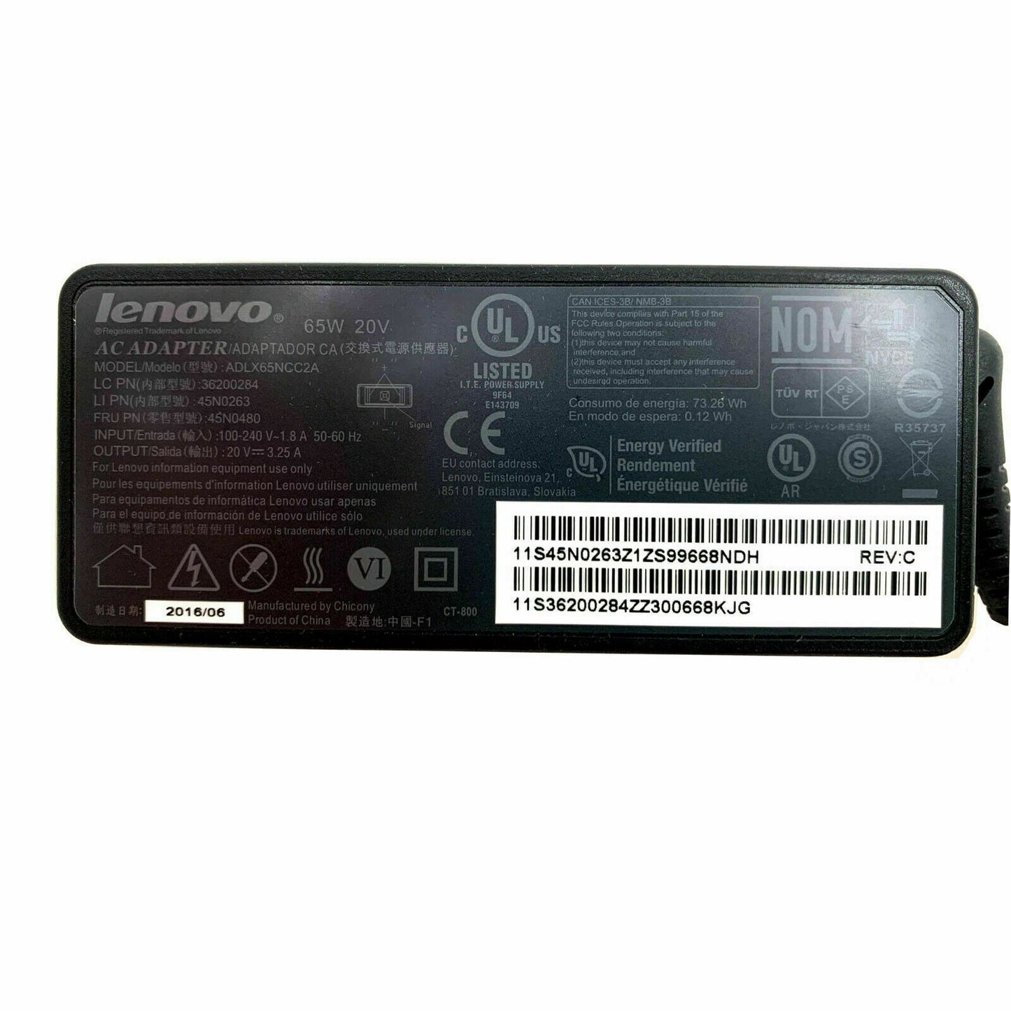 Lenovo 65W Square Tip Charger AC Adapter Charger OEM 20V 3.25A T470 T460 T450