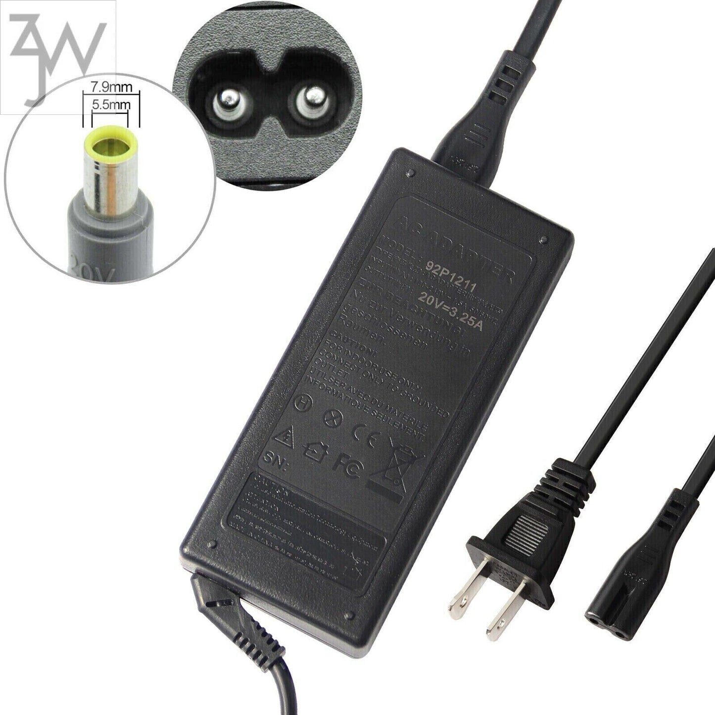 LOT 100 Lenovo Thinkpad T420-4180 92P1159 65W Large Round AC Power Adapter Cable