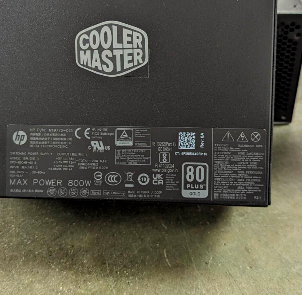 800W Cooler Master ATX Gaming Power Supply Unit/PSU 80 plus GOLD DPS-800AB-60 B