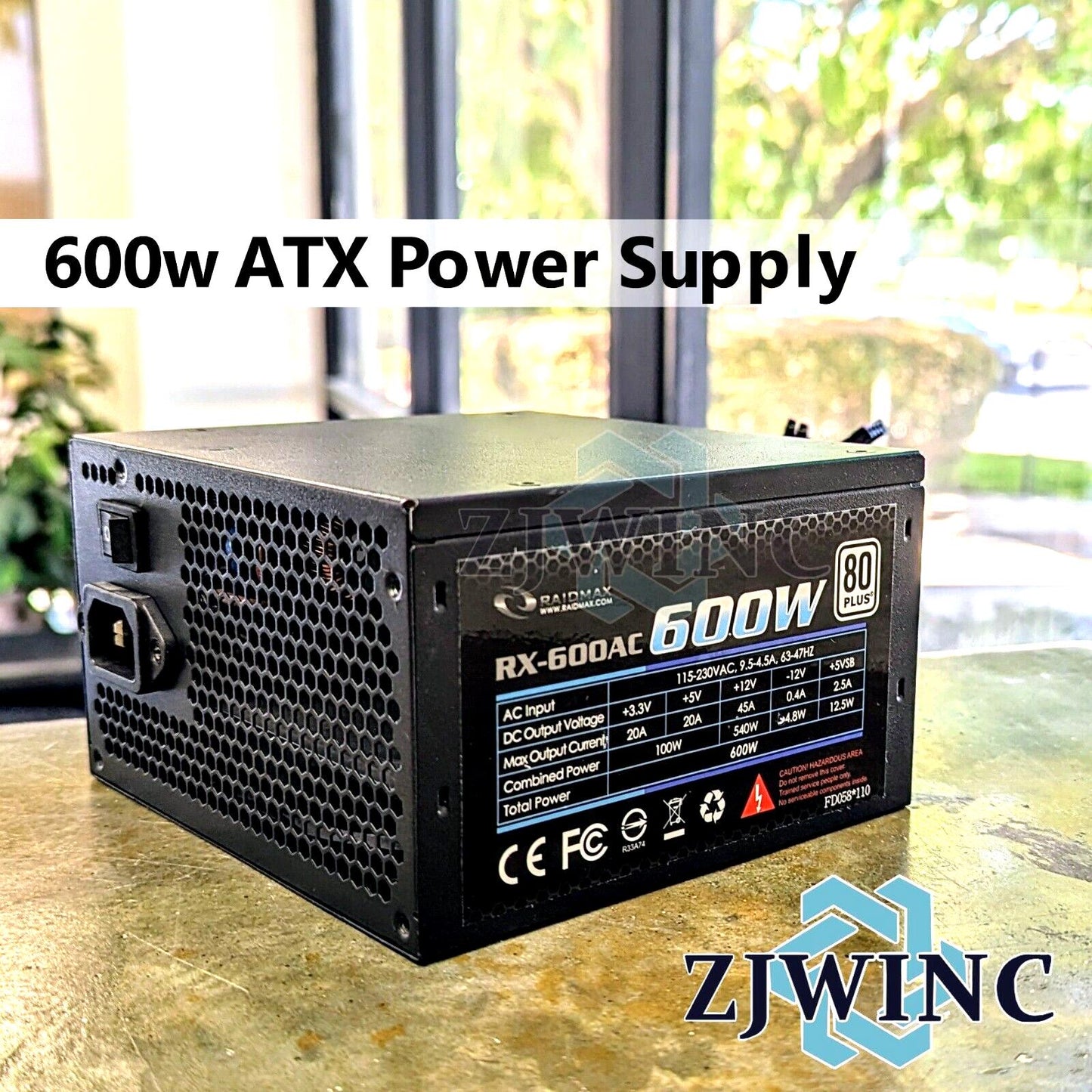 RAIDMAX 600w ATX Gaming Power Supply PSU | RX-600AC | 80 PLUS EFFICIENCY
