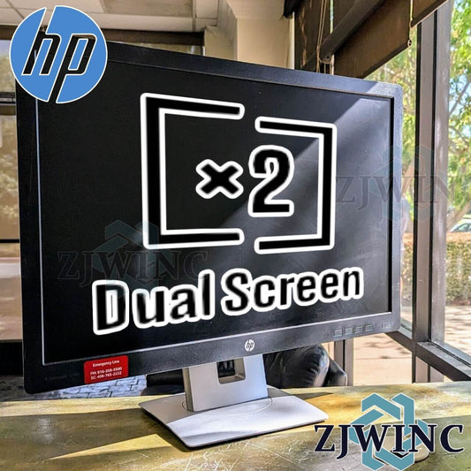 DUAL MONITORS - HP Elite Display E242 24" IPS LED FHD 1920x1200 w/Stands & Cable