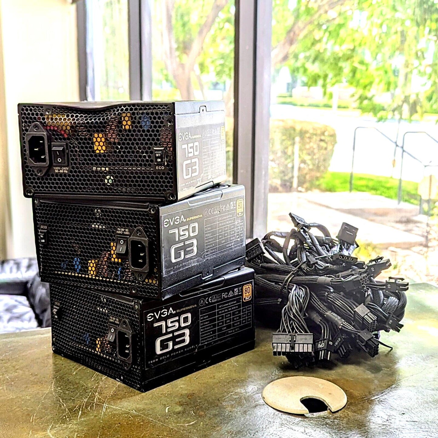 LOT of 3! 750W EVGA 750G3 ATX Power Supply Gaming PSU 80Plus Gold Fully Modular