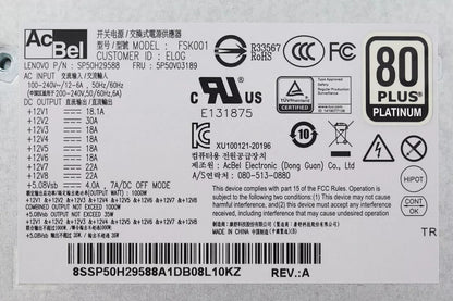 Lenovo FSK001 1000W Power Supply For ThinkStation P620 FRU: 5P50V03189 Tested
