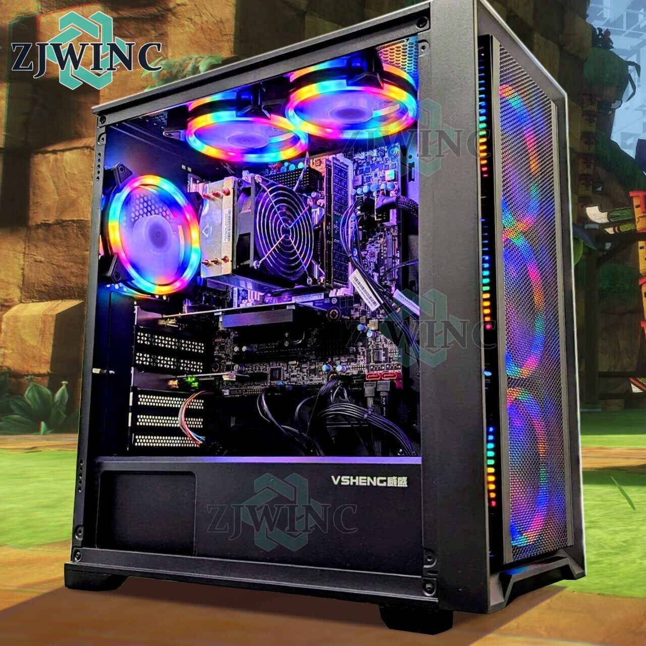 High Performance RGB Fan Gaming PC W-2135 GTX1070 32GB 256GB SSD 3TB Win10 WIFI