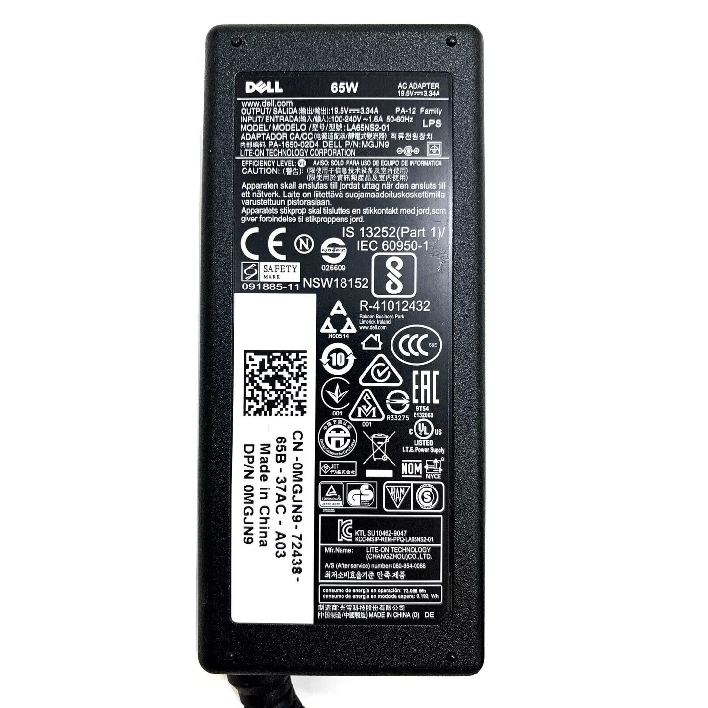 OEM 65W Adapter Charger for Dell Inspiron 15-5567 5565 P66F 19.5V 3.34A 4.5*3.0m