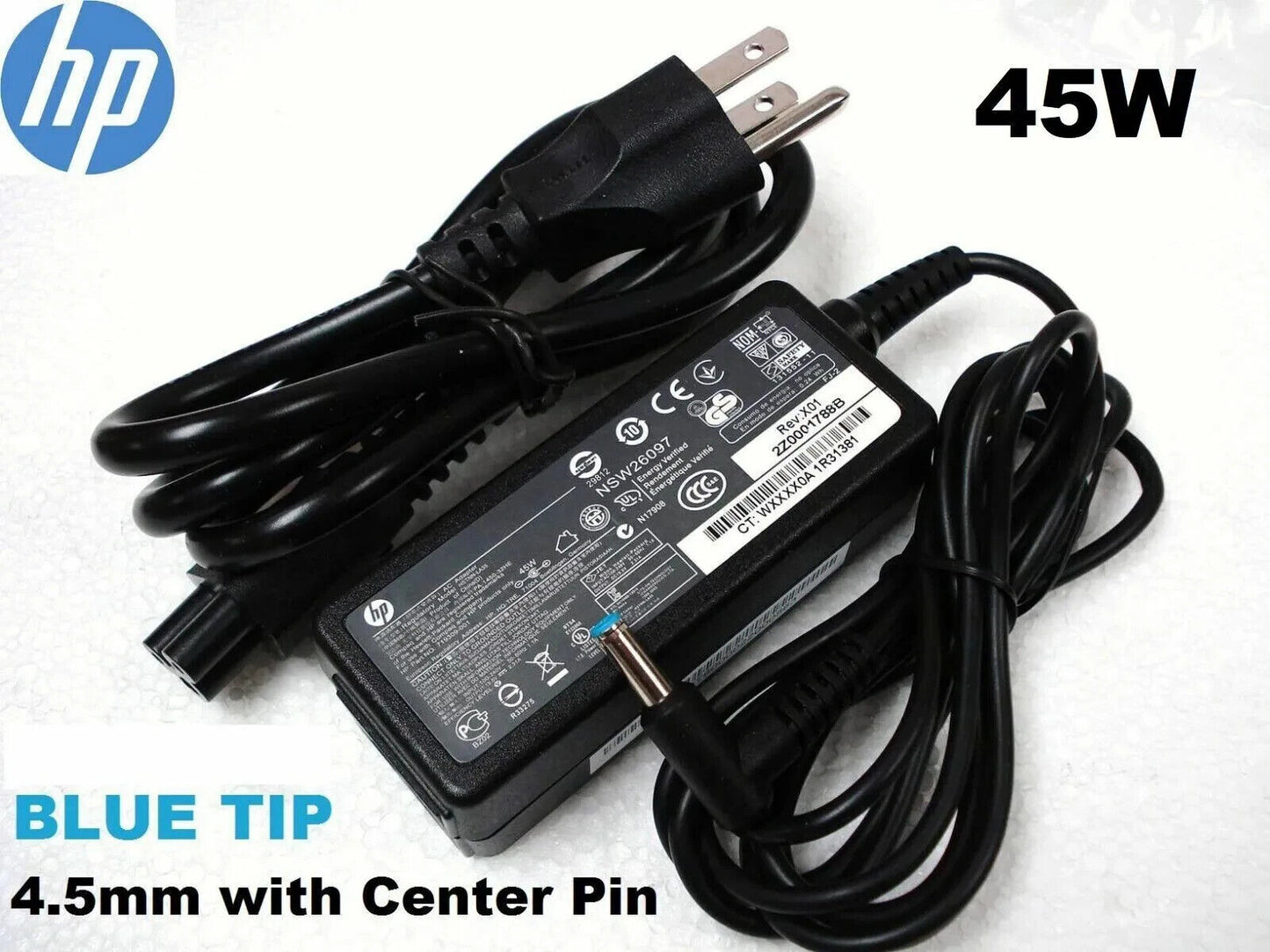 OEM HP laptop AC Adapter Power Supply charger 19.5V 45W blue tip 741727-001