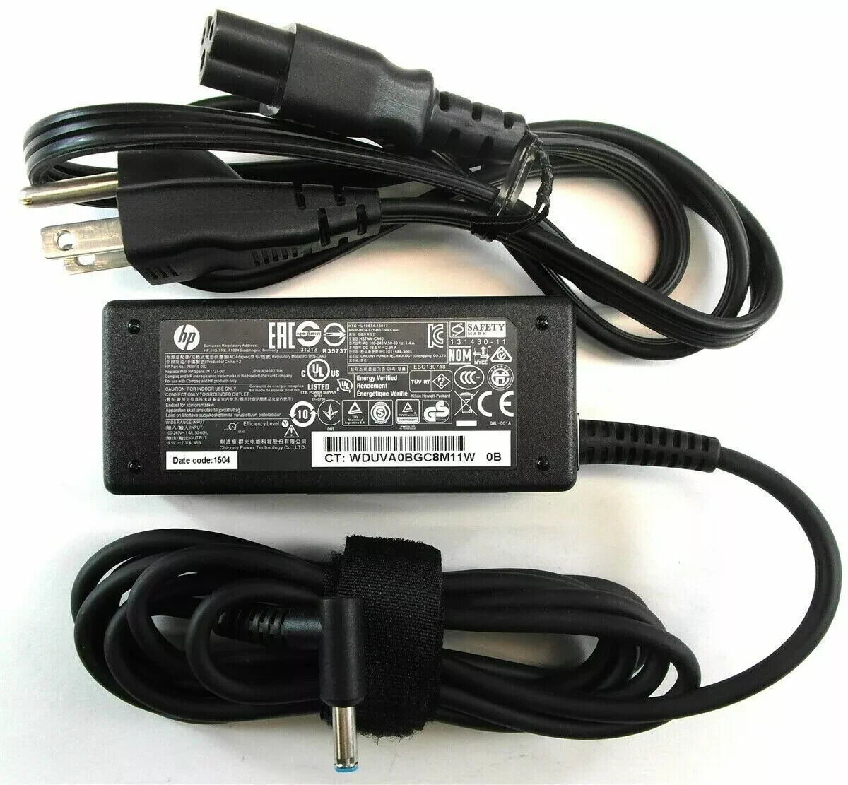 OEM HP laptop AC Adapter Power Supply charger 19.5V 45W blue tip 741727-001