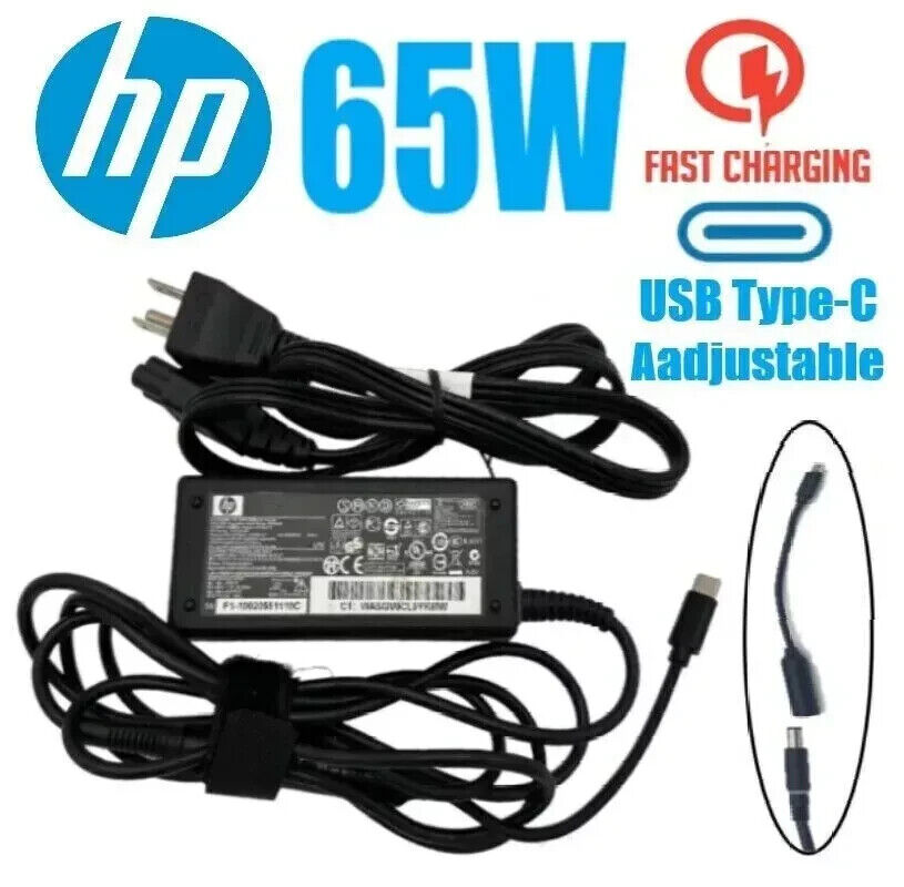 65W Type-C USB-C charger For HP spectre X360 Adapter TPN-CA06 925740-002 Genuine