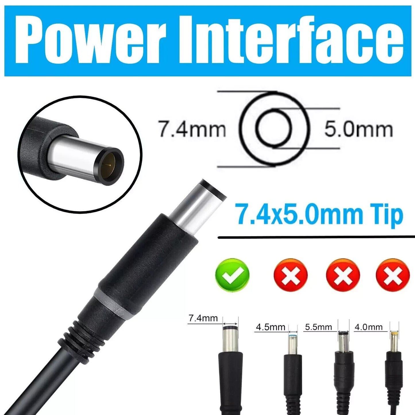 Genuine Dell Precision Alienware 17 R3 R4 R5 240W Laptop Adapter Charger 7.4mm