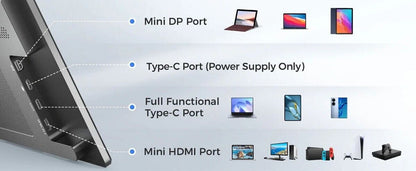 Portable Monitor 15.6" 100% sRGB HDR IPS FHD USB-C Laptop HDMI Computer B