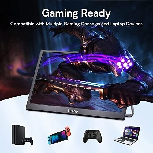 C2 Portable External Monitor 15" USB-C HDMI Gaming IPS Display Screen Speaker