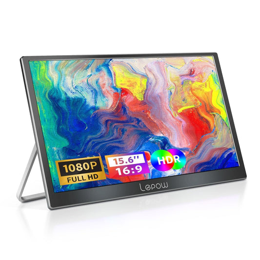 C2 Portable External Monitor 15" USB-C HDMI Gaming IPS Display Screen Speaker  A