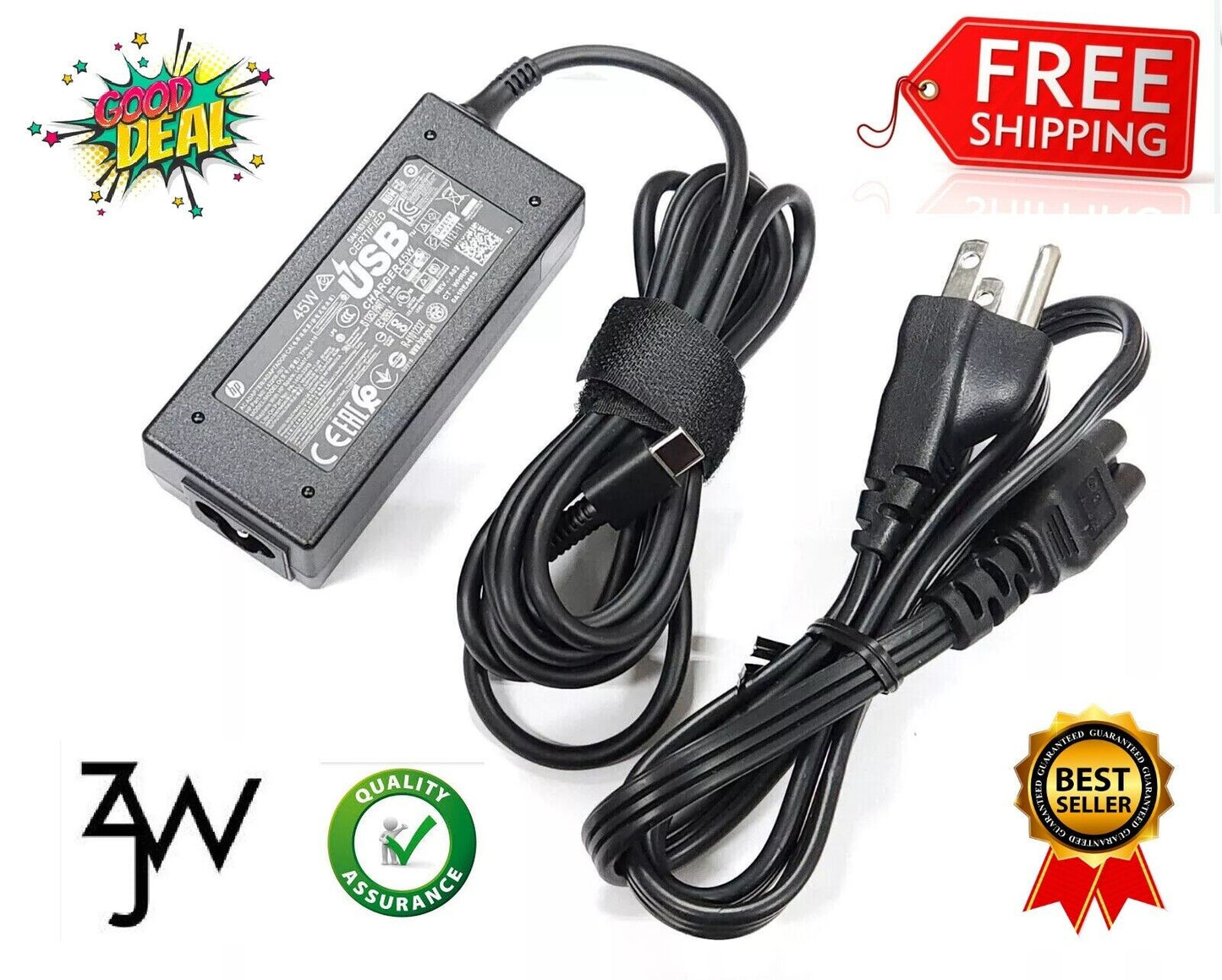 45W Type-C USB-C Laptop Charger for HP Chromebook Lenovo Dell Samsung Genuine