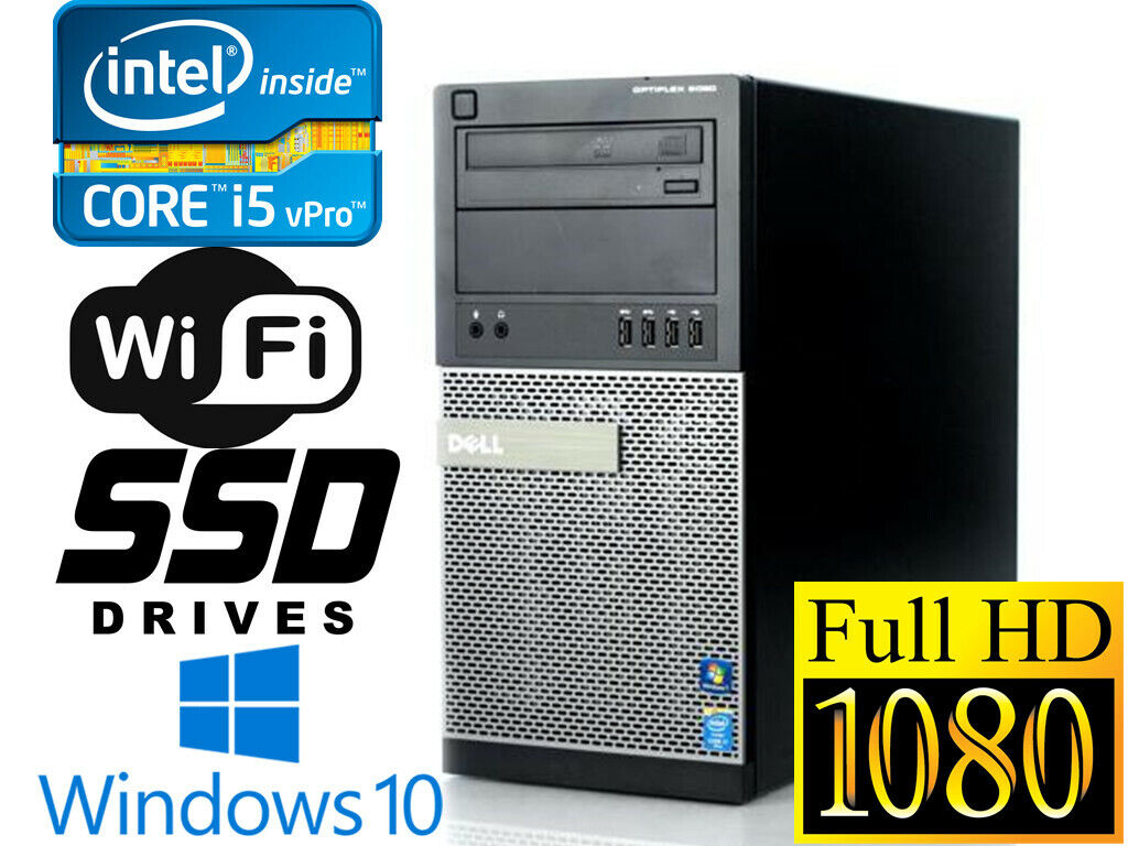 GAMING PC DESKTOP COMPUTER Dell 9020 i7 32GB  R9-350 960GB SSD WINDOWS 10 WIFI