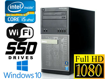 GAMING PC DESKTOP COMPUTER Dell 9020 i7 32GB  R9-350 960GB SSD WINDOWS 10 WIFI