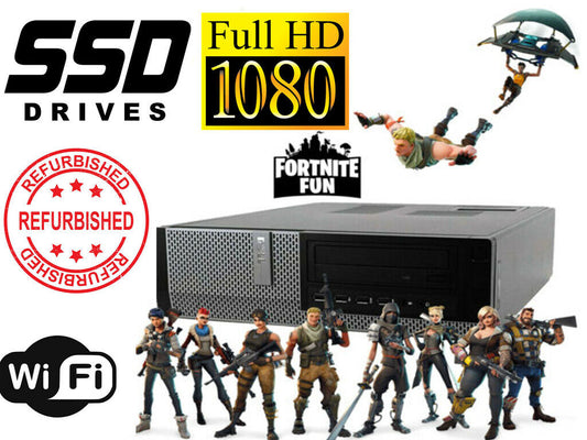 Gaming PC Desktop Computer Dell i5 16GB RAM R7-250 512GB SSD Windows 10 Pro WIFI